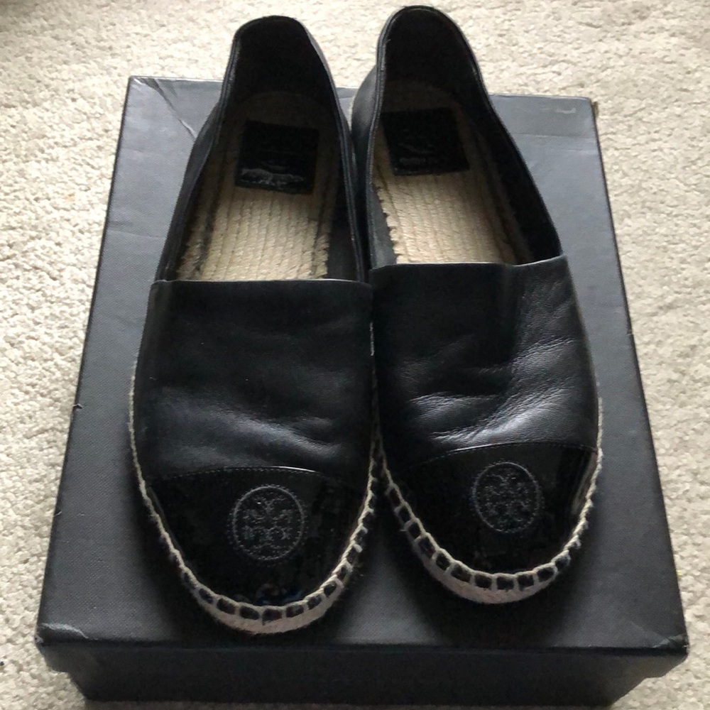 Tory Burch Color block Espadrille Black Flat 9.5
